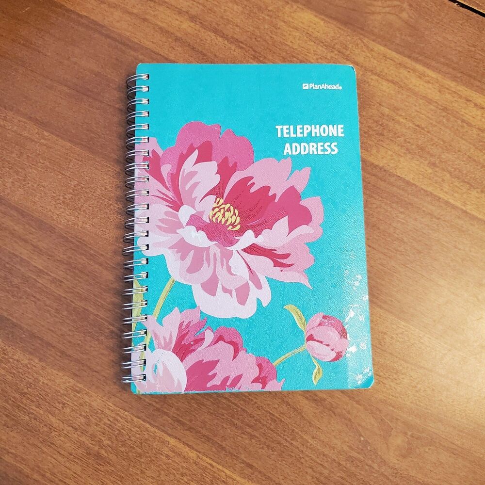 See It Bigger Telephone Address Book Large Print Tabbed Pages Floral Spiral